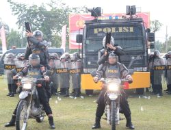 Kapolres Tulang Bawang AKBP. James H Hutajulu,SIK,SH,MH,MIK, Pimpin Apel Kesiapan Simulasi Pengamanan Acara Pelantikan DPRD