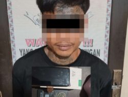 Polsek Baradatu Ringkus AS (21), Pelaku Diduga Curi 10 Ponsel di Konter HP Tiuh Balak Pasar