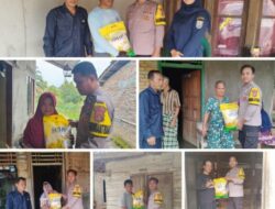 Polsek Baradatu Salurkan Paket Sembako Kepada 20 Warga Kurang Mampu