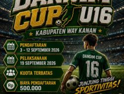 Dandim Cup U-16 Digelar Di Lapangan Manunggal, Dandim 0427/Way Kanan Dorong Generasi Muda Berprestasi