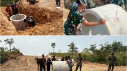 Dukung Kelancaran Pembangunan Jalan, Dan SSK Kapten Inf A. Yani Folsen Tinjau Langsung Pemasangan Gorong-Gorong