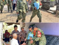 Wujud Kepedulian TNI kepada Rakyat, Babinsa Koramil 427-05/Banjit Salurkan Bantuan Sosial di Kampung Bali Sadar Utara 